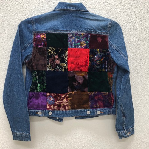 Joann Fabrics Girls Medium Jean Jacket With patchwork quilt