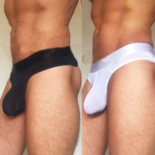 JOCKMAIL Mens Sexy Silky Enhancing Pouch G-sting Underwear Low Rise Thong T-back