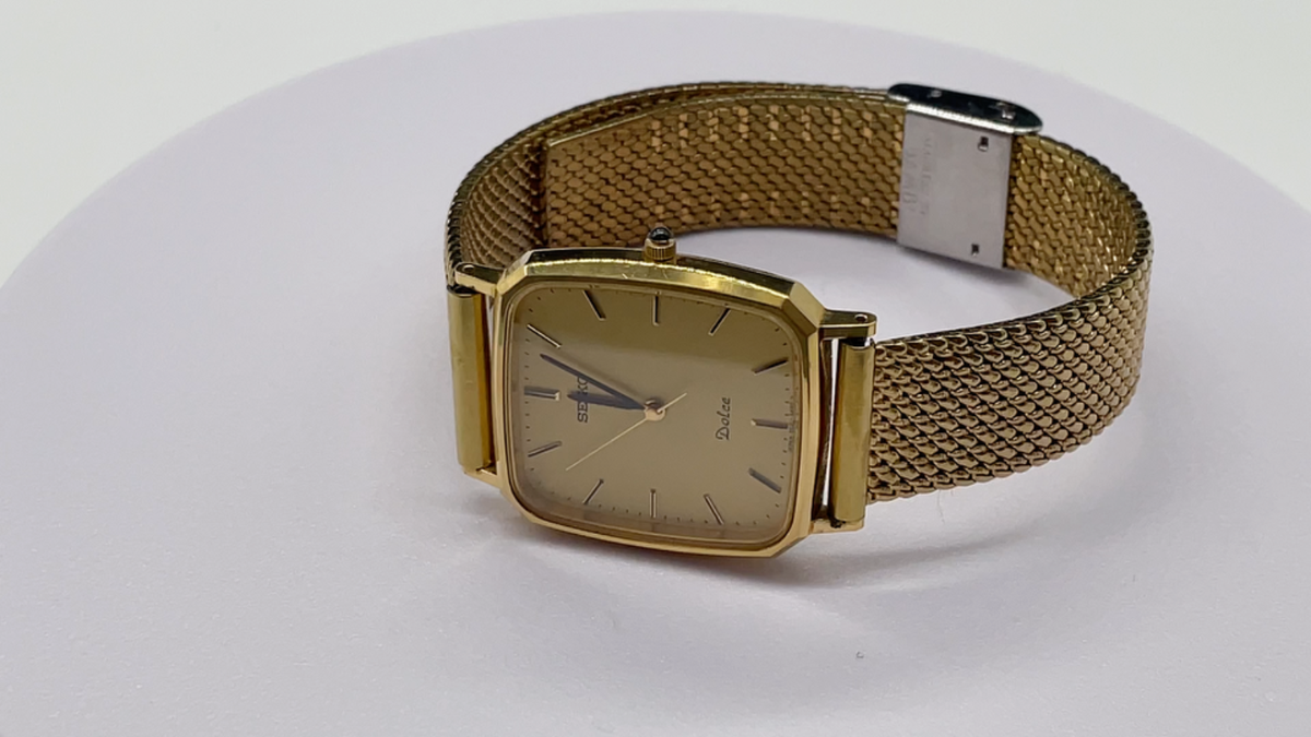 ▷New Battery [N MINT] Seiko Dolce 5E31-5A80 SGP30 Gold Qz Men's