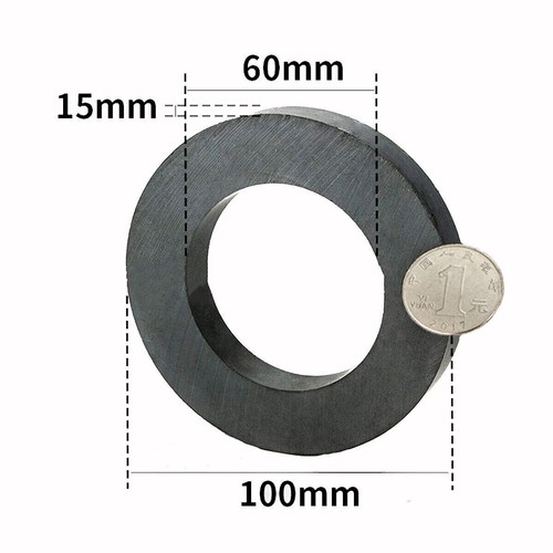 Magnet Ring Ferrite With Hole 22/32/33/45/60/80/110MM Black Round Strong - Picture 21 of 24