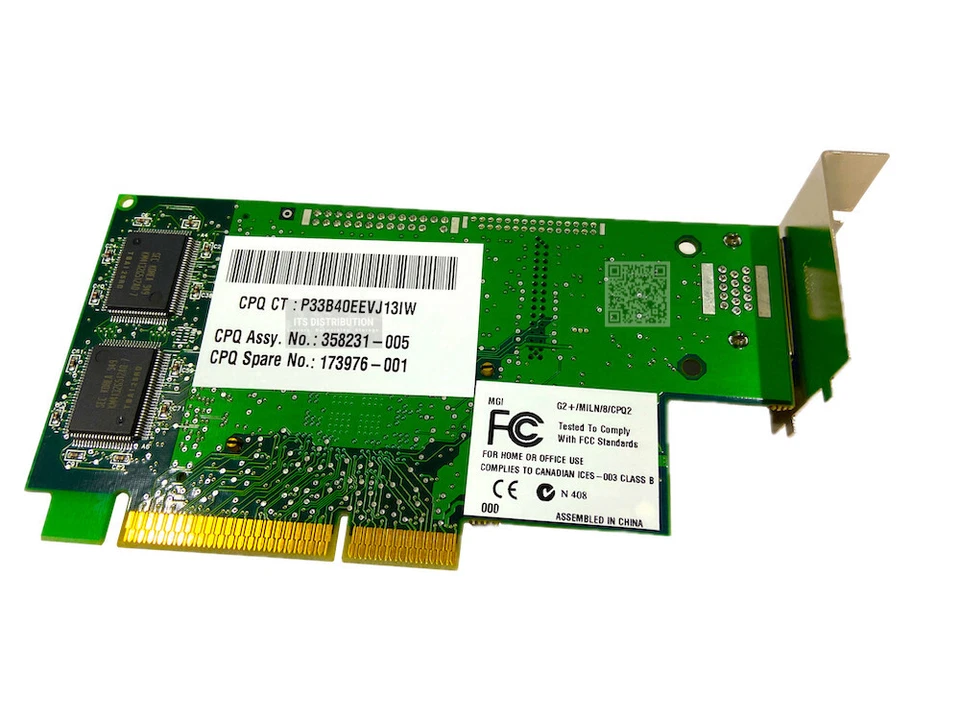 173976-001 I New HP Matrox G200 NLX PCI 8MB MILN Video Graphics Card 358231-005 - Image 3 of 4