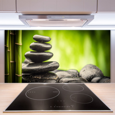 Kchenrckwand aus Glas 100x50cm ESG Spritzschutz Bambus Steine Kunst |  eBay.de