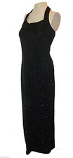 New Dress evening, Betsy Adam - Jaslene, Halter Stretch Black Glitter Beaded 8