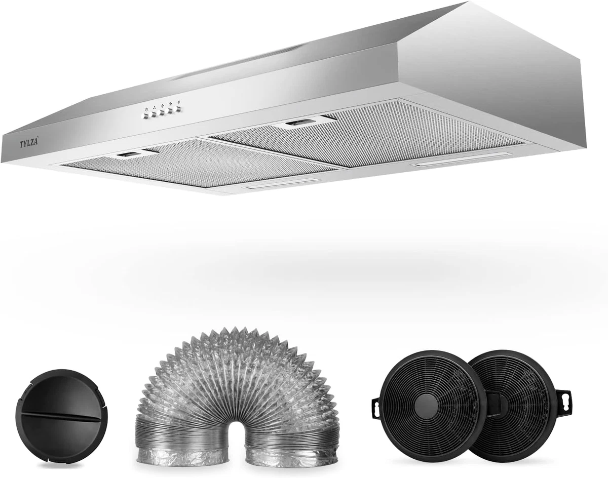 Range Hood 30 Inch, 600 CFM under Cabinet Range Hood with Strong Suction  for Duc