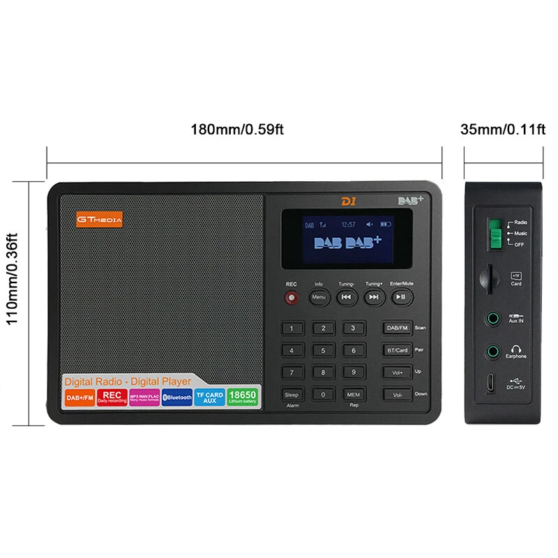 DAB+ Empfangsgerät FM Digitales Radio Lautsprecher UKW Musikbox Wecker für Auto - Bild 2 von 4