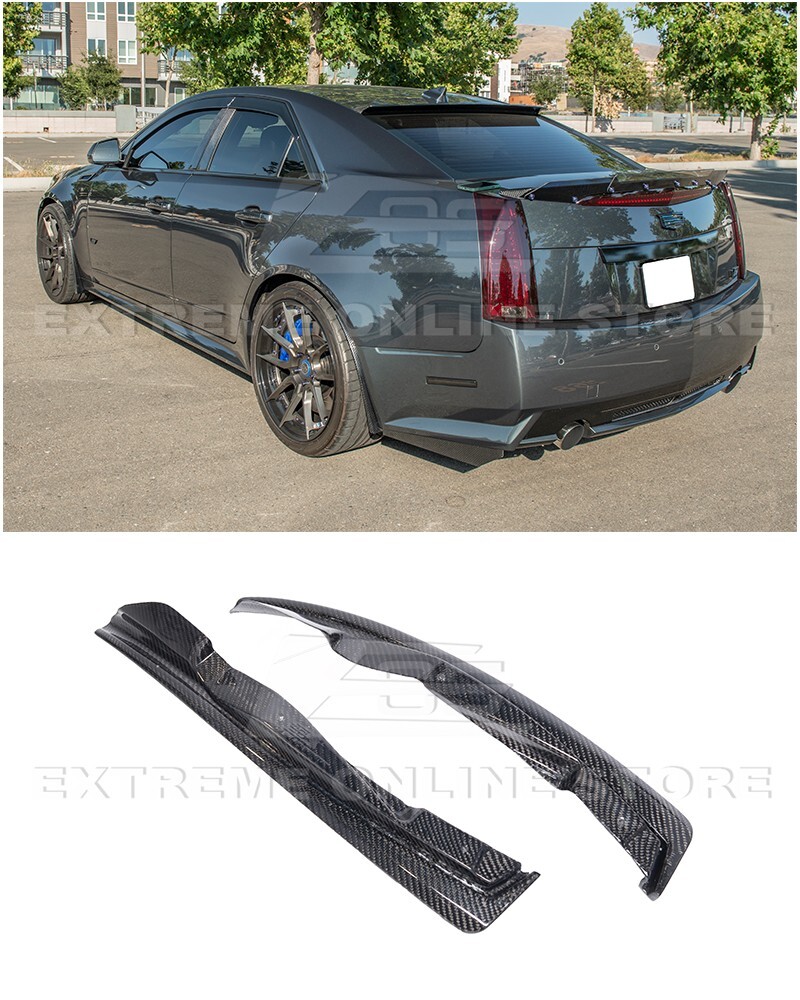 For 09-14 Cadillac CTS-V | CARBON FIBER Package Rear Mud Flaps