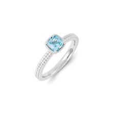 Sterling Silver Stackable Expressions Blue Topaz Ring