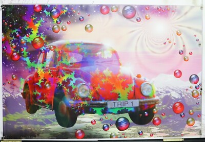 Trip 1 Volkswagen Beetle psychedelic rare poster  24.25'' X 36.50'' NOS (b357)