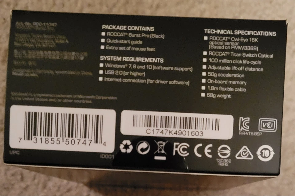 ROCCAT Burst Pro Lightweight Optical Gaming Mouse Black ROC-11-747 - Image 2 of 4