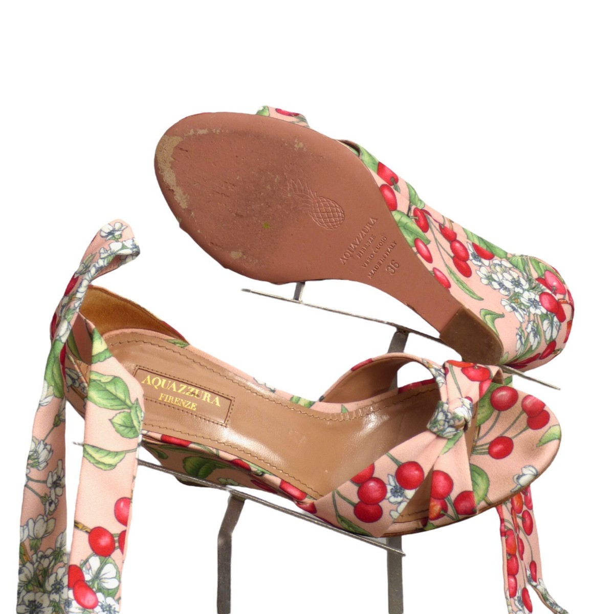 美品アクアズーラ　36サイズ AQUAZZURA- Cherry Print Wedge Sandals, Size 36 | eBay