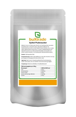 1 kg | Xylitol Puderzucker | Xylit Puder | Süßungsmittel | 100% rein | Buxtrade