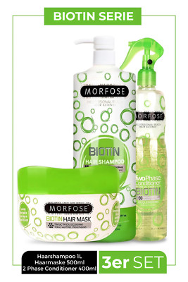 Morfose Biotin Haarpflege Set   Shampoo   Maske   2-Phasen Conditioner   Grün