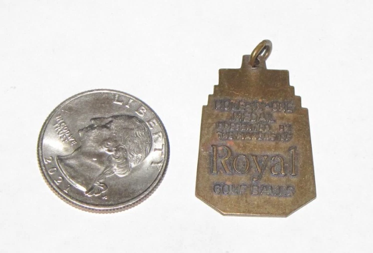 Pelotas de golf reales ~ medalla de bronce "agujero en uno" de colección ~ 1 1/16" Foto 4 de 4