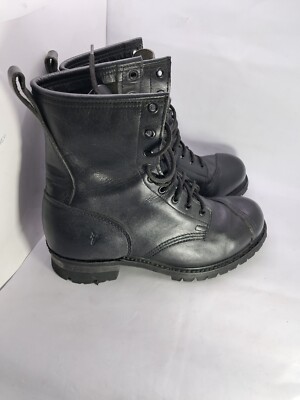 Frye Logger vibram combat Black Leather Boots Men display picture 1