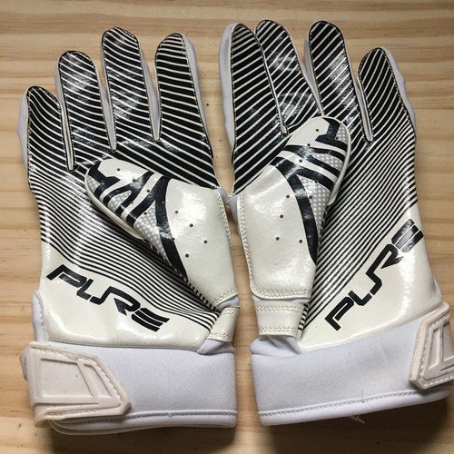 Pure Athlete Women's Softball Baseball Batting Gloves White/Black Size L