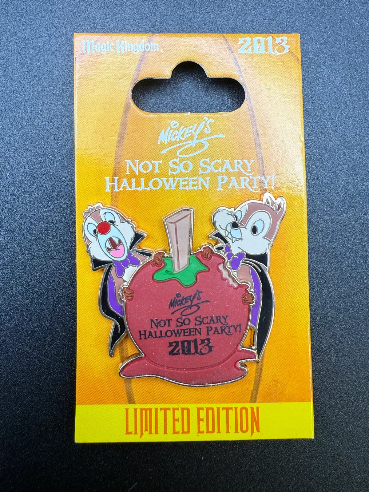 2013 Not So Scary Halloween Party MNSSHP Chip and Dale's Candy Apple Pin