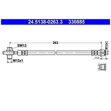2x Bremsschlauch hinten für Seat Exeo 3R2 ST 3R5 | 24262382