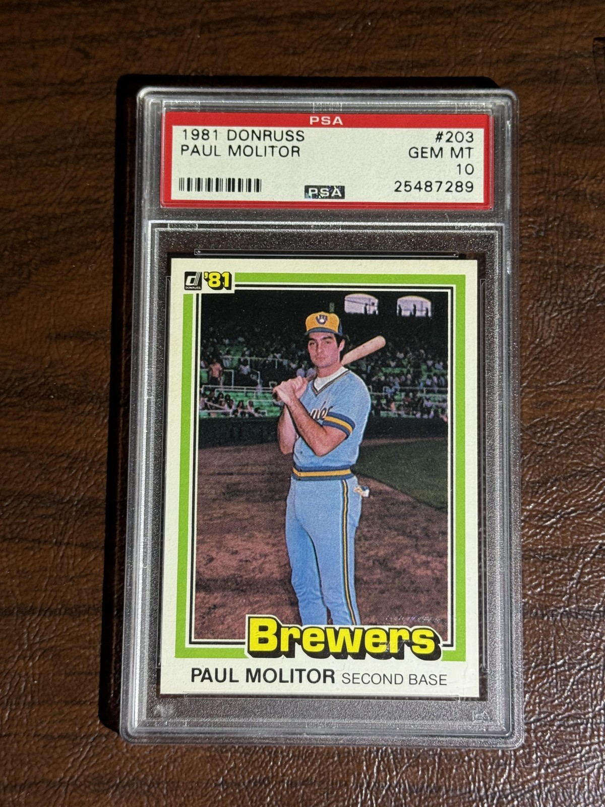 1981 DONRUSS Paul Molitor Gem #203 PSA 10
