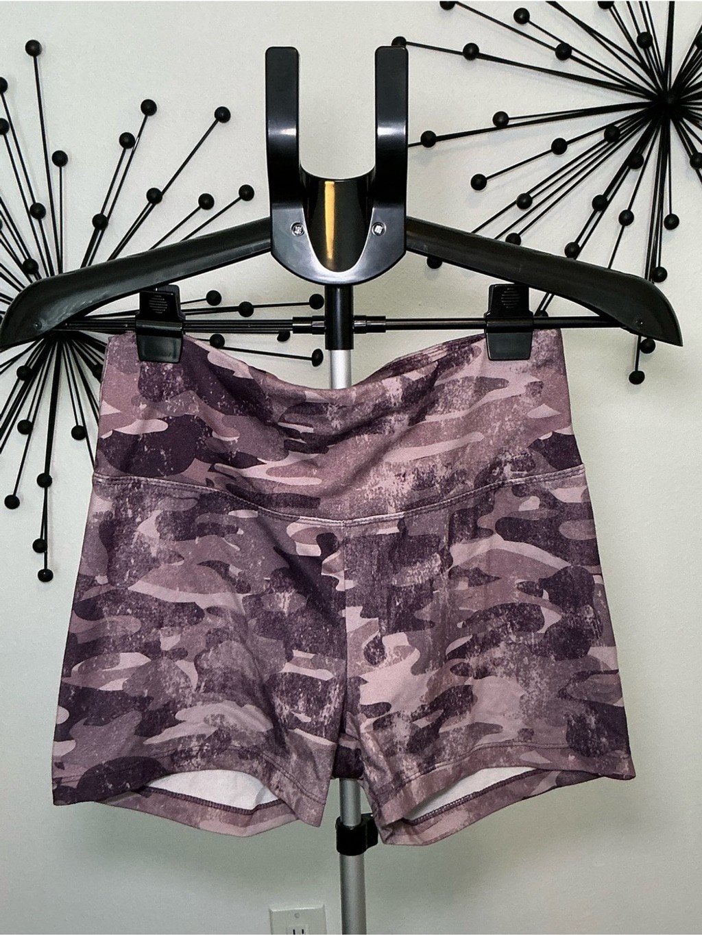Marika Purple Camo High Rise Biker Shorts Size Medium
