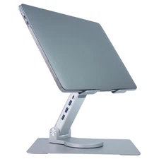 Adjustable Laptop Stand With 360 Rotating Base, Foldable Ergonomic Riser for ...