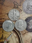 Silver 90% Kennedy Walking Liberty Franklin Half Dollar Lot of 3 coins  T-632