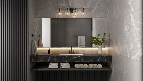 Quoizel SPD8630 Spade 4 Light 30"W Vanity Light - Black - Picture 3 of 12