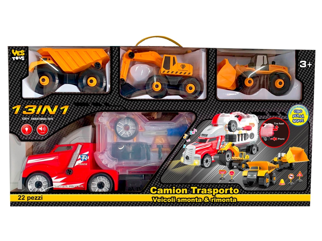 Kidz Corner – Veicoli Construction 13 In 1 Luci E Suoni