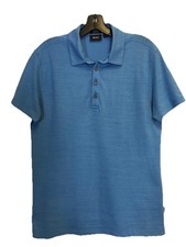 VTG Hugo Boss Mens Blue Collared Pima Cotton Short Sleeve Polo T Shirt Size M