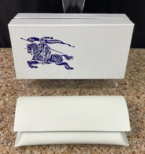 Empty Burberry Leather Eyeglass Case  Embossed Logo Box /White