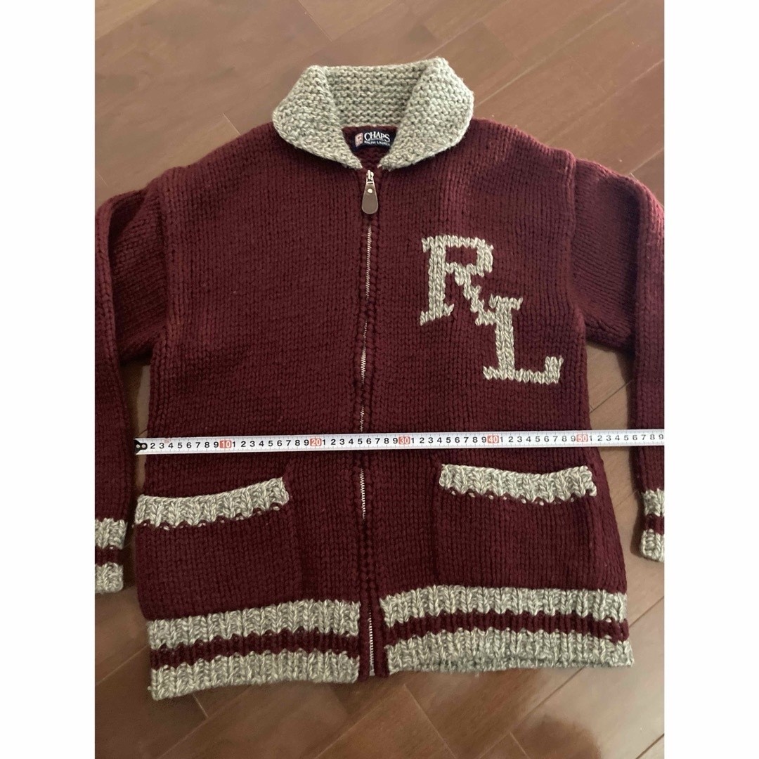 Vintage 2000's Chaps Ralph Lauren Cowichan Knit Jacket Size M Dark Red image 6