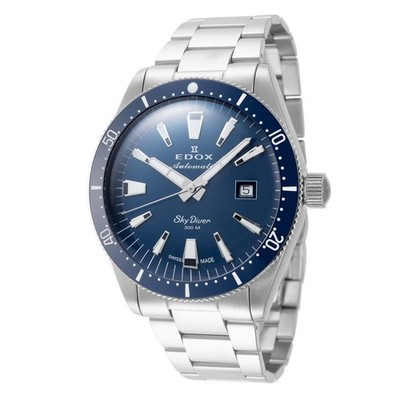 Edox Men's SkyDiver 42mm Automatic Watch 80126-3BUM-BUIN