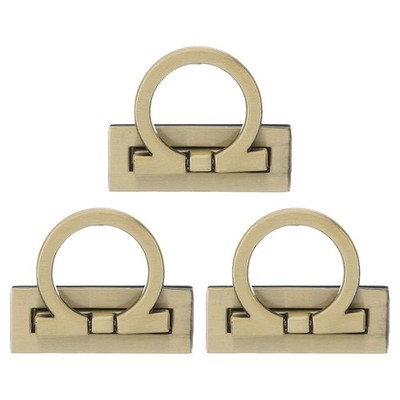 3er Set Drehverschluss für Handtaschen & Geldbörsen Bronze 53 x 20 mm Legierung