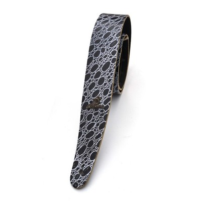 Magma Leathers 2'' Delux  NARROW crocodile black & white leather Argentinean Stra