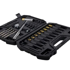 21 Piece Double Sided Copper Punch Set with Four Head Hammer and Bench Block