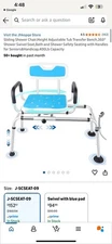 Sliding Shower Chair, Swivel Tub Padded Transfer Bench, Shower Bench for Elderly