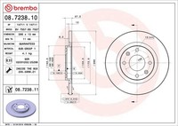 2X Bremsscheibe Prime Brembo 08.7238.10 FüR C2 C3 C4 Peugeot CitroËN 301 Partner