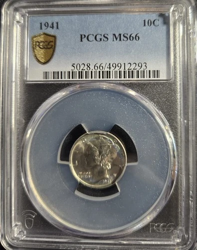 1941 Mercury Dime PCGS MS66 Light Toning