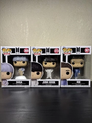 Funko Pop! Rocks: BTS - Jung Kook #373 and Suga #369 and RM #367 Vinyl Figures