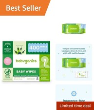 Unscented Diaper Wipes - Non-Allergenic  Soft for Sensitive Skin - 400 Count