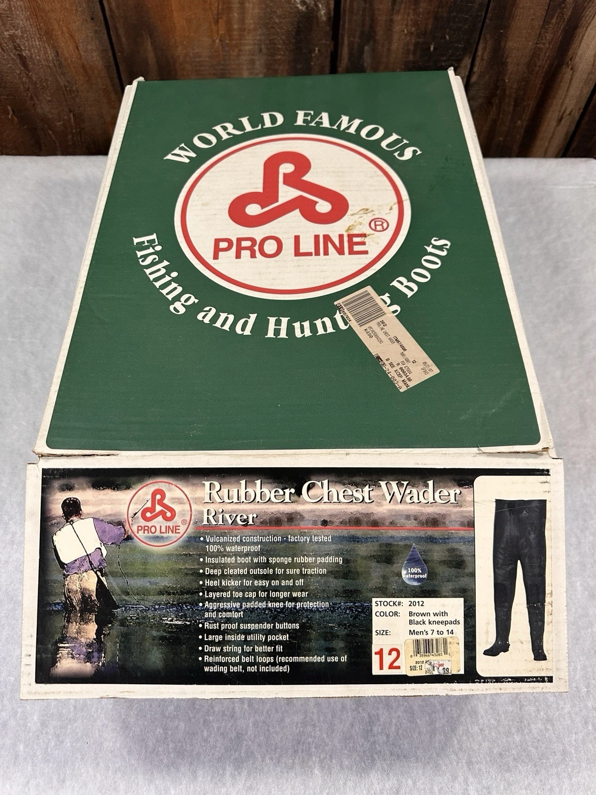 NEW Pro Line Rubber Chest Waders Boots Size 12 New With Tags