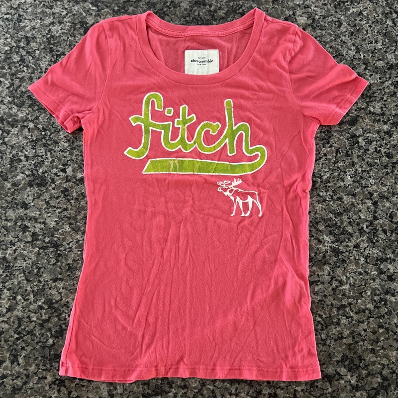 Abercrombie & Fitch T-Shirt Womens CL PINK Round Neck Short Sleeve Pullover