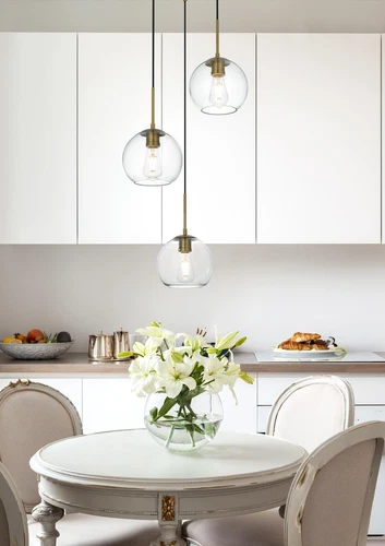 Living District Baxter 18" Flush Mount Clear Shade In Satin Gold - Picture 10 of 10