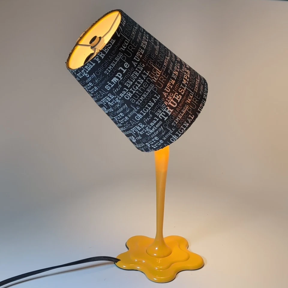 LumiSource Woopsy Lamp Yellow Paint Spill Retro Pop Art MCM Plastic - Read - Image 2 of 4
