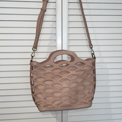 Joy Susan Laser-Cut Tote Crossbody Bag with Strap Blush 