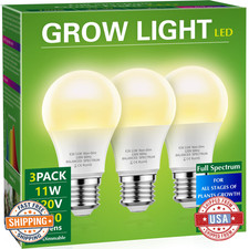 Briignite 11W E26 Full Spectrum LED Grow Light Bulb for Indoor Plants 4000K