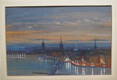 Manier Of Engelbert Bertel-Nordstrom (1884-1967) Stockholm Night View