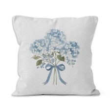 Blue Hydrangea Floral Throw Pillow Covers 18x18, 18" x 18" Pack of 1 Bule