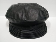 New York Hat Co. Cap Lambskin Leather Spitfire Made in USA Style #9207 Sz Med.