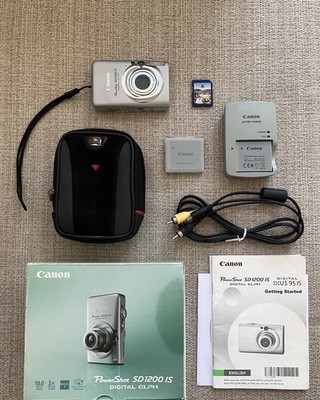 Canon PowerShot SD1200 IS 10MP 3x Zoom Digital ELPH Camera Boxed + 4GBSD + Case