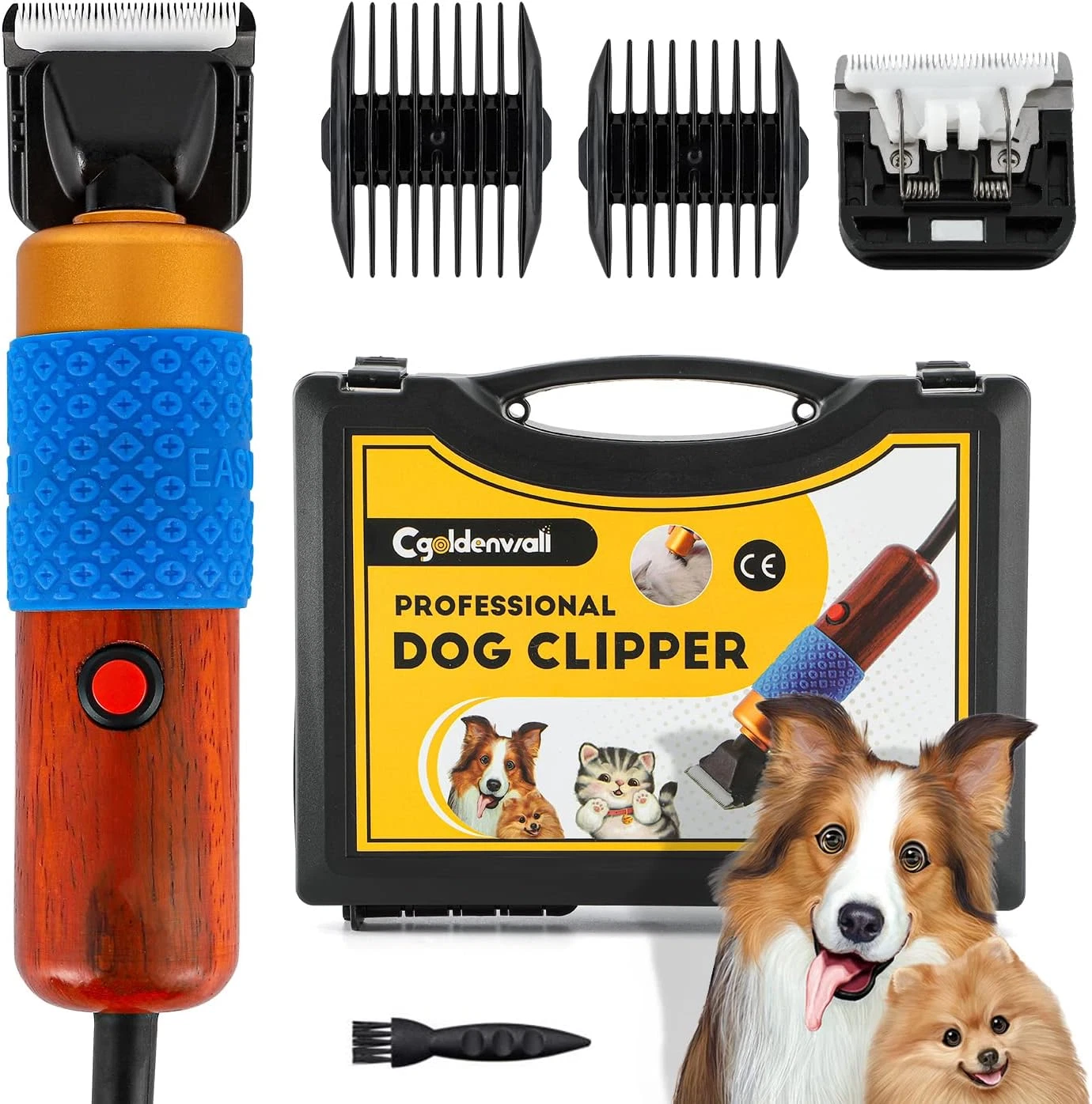 Dog Hair Clipper for Grooming 200W Pet Clipper Kit with Spare Blade, Low Noise&V